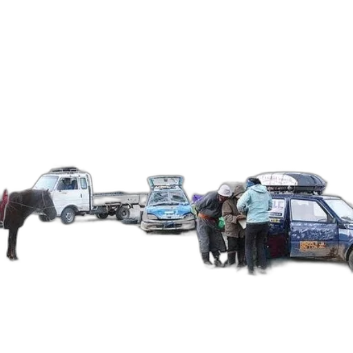 car, animal, staff, concept art transparent PNG cut-out
