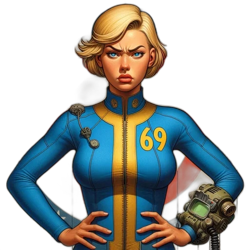 jacket, staff, weapon, comic book art transparent PNG cut-out