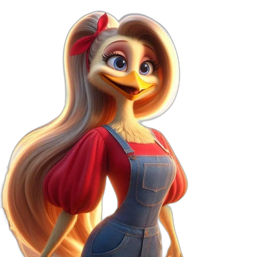 dress, face, staff, 3d render transparent PNG cut-out
