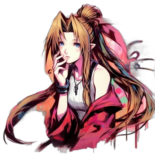 dress, staff, anime, pixel art transparent PNG cut-out