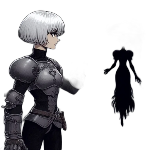 robot, staff, weapon, hair transparent PNG cut-out