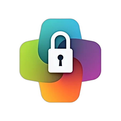 colorful, geometric, shape, lock transparent PNG cut-out