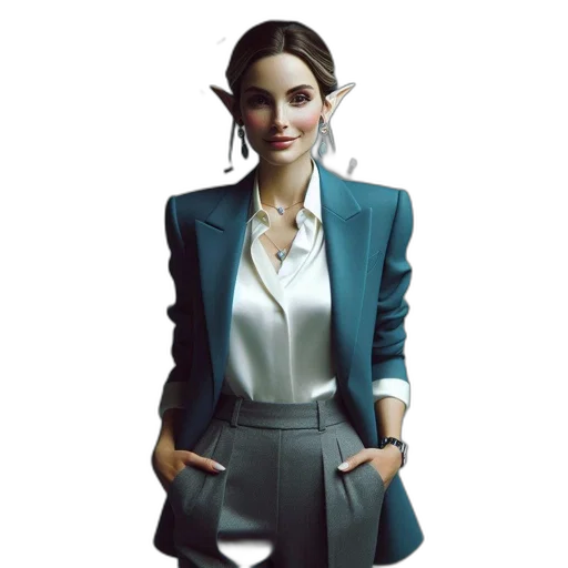 staff, jacket, jewelry, dress transparent PNG cut-out