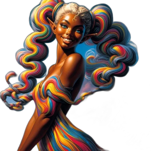 hair, concept art, fantasy art, comic book art transparent PNG cut-out