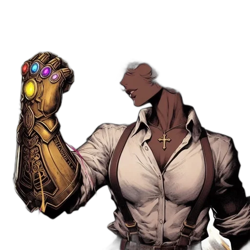 weapon, staff, jacket, mask transparent PNG cut-out