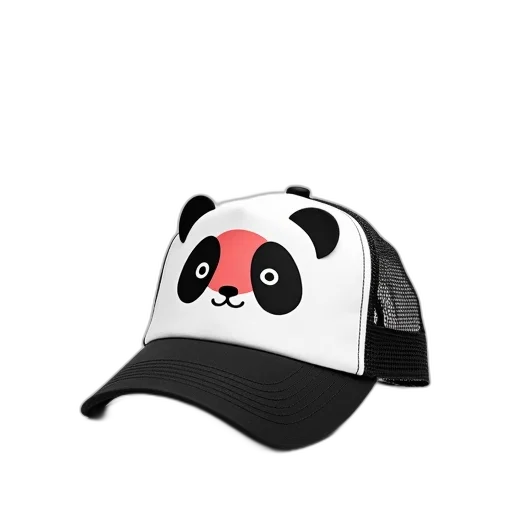 hat, 3d render, white, panda transparent PNG cut-out