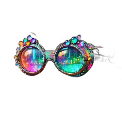 jewelry, cyberpunk, 3d render, neon transparent PNG cut-out