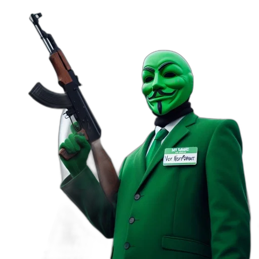 mask, weapon, jacket, concept art transparent PNG cut-out