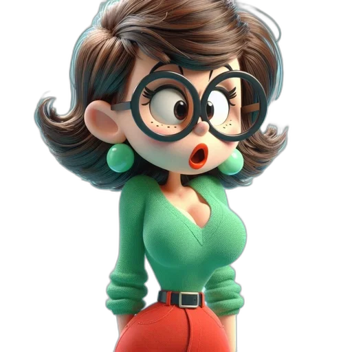 dress, staff, 3d render, cartoon transparent PNG cut-out