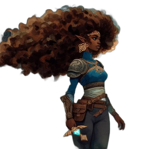 hair, concept art, fantasy art, comic book art transparent PNG cut-out
