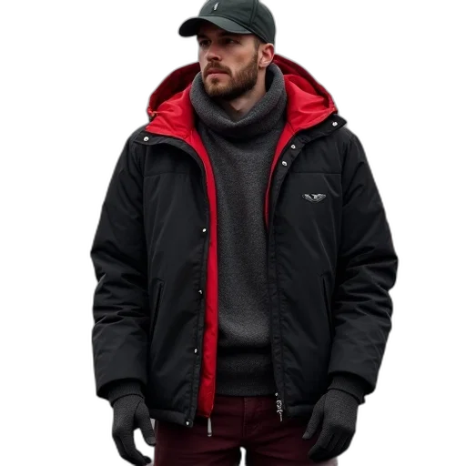 jacket, staff, hat, 3d render transparent PNG cut-out