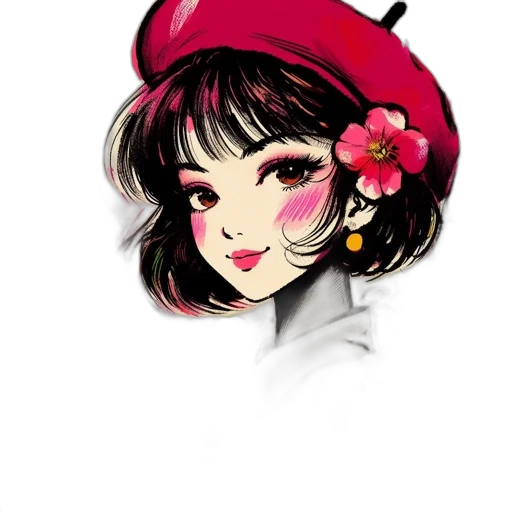 hat, flower, face, crown transparent PNG cut-out