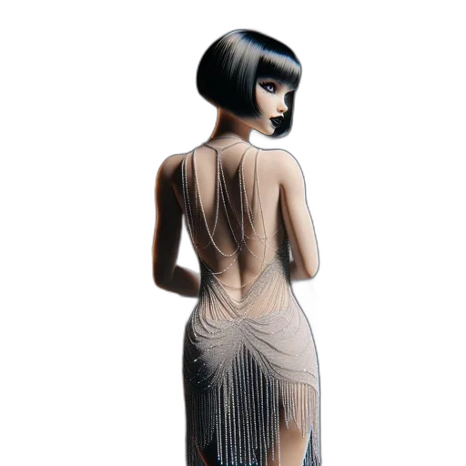 dress, jewelry, concept art, 3d render transparent PNG cut-out