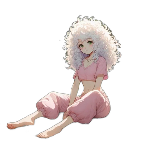 hair, dress, creature, flower transparent PNG cut-out