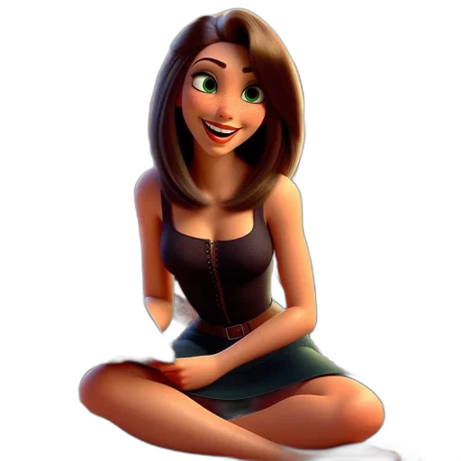 dress, face, jewelry, cartoon transparent PNG cut-out
