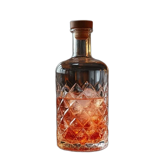bottle, crown, 3d render, photorealistic transparent PNG cut-out