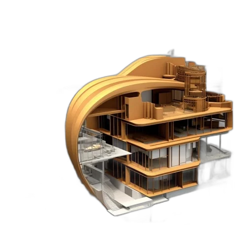 building, furniture, 3d render, concept art transparent PNG cut-out