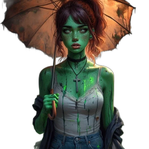 face, umbrella, mask, creature transparent PNG cut-out