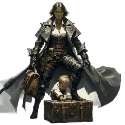 concept art, fantasy art, 3d render, woman transparent PNG cut-out