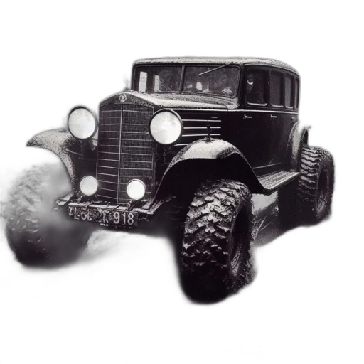 car, weapon, robot, photorealistic transparent PNG cut-out