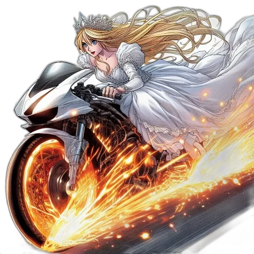 dragon, dress, weapon, hair transparent PNG cut-out