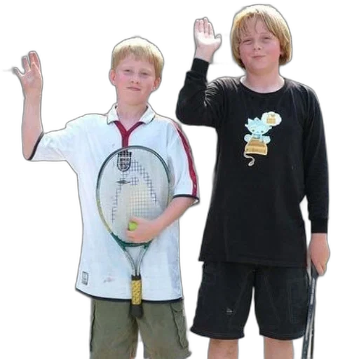 two, boys, pose, tennis transparent PNG cut-out