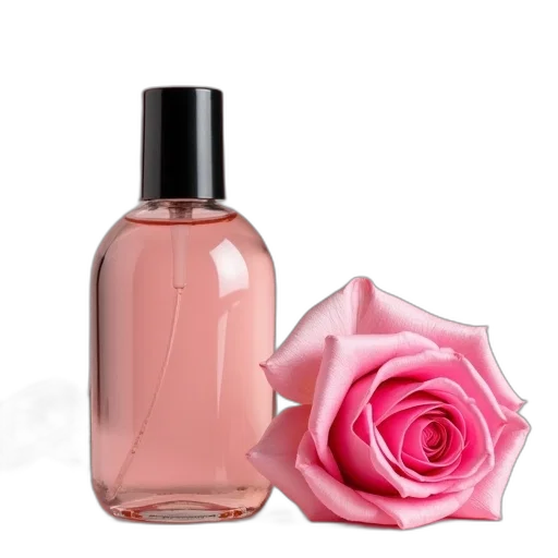 bottle, flower, photorealistic, 3d render transparent PNG cut-out