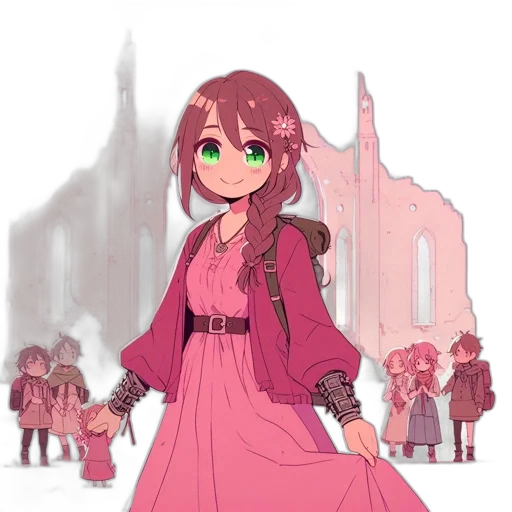 dress, staff, weapon, jacket transparent PNG cut-out