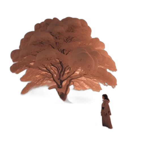 tree, dress, umbrella, concept art transparent PNG cut-out