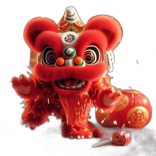 mask, dragon, staff, 3d render transparent PNG cut-out
