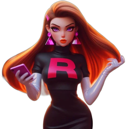dress, robot, concept art, 3d render transparent PNG cut-out