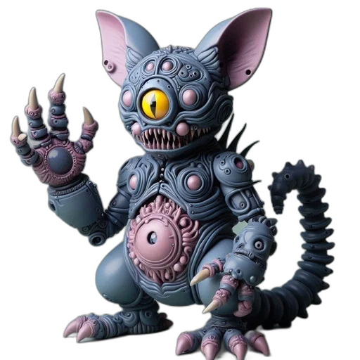 creature, robot, concept art, 3d render transparent PNG cut-out