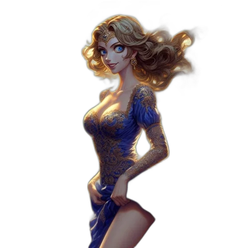 dress, staff, jewelry, crown transparent PNG cut-out
