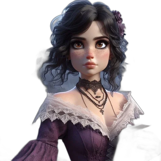 dress, face, staff, crown transparent PNG cut-out
