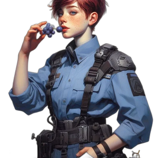 staff, weapon, jacket, robot transparent PNG cut-out