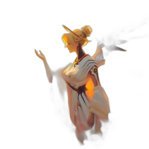 dress, dragon, staff, crown transparent PNG cut-out