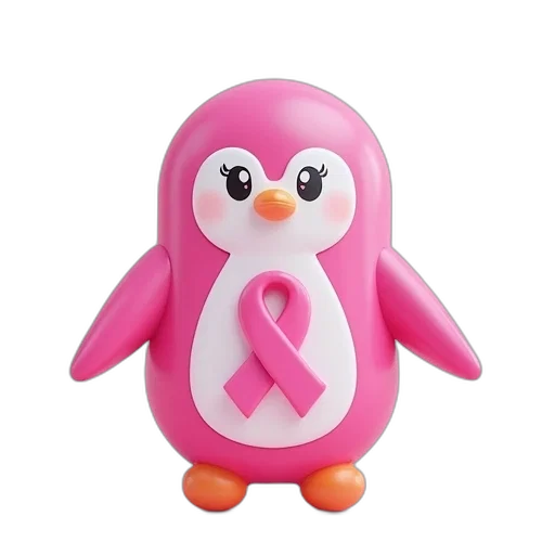 animal, 3d render, pink, penguin transparent PNG cut-out