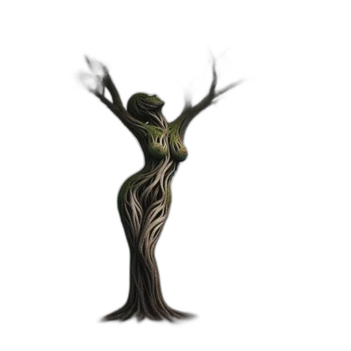 tree, dress, crown, creature transparent PNG cut-out