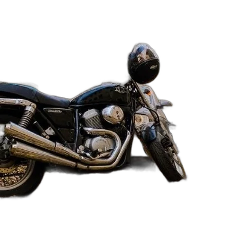 photorealistic, black, motorcycle, chrome transparent PNG cut-out