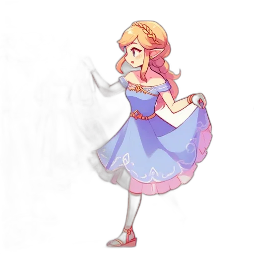 dress, staff, crown, weapon transparent PNG cut-out