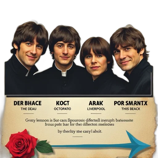 flower, vintage-style, poster, featuring transparent PNG cut-out