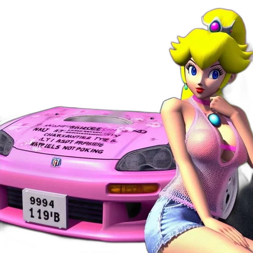 car, weapon, dress, vaporwave transparent PNG cut-out