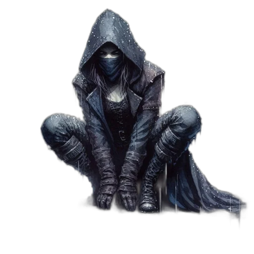 jacket, mask, weapon, concept art transparent PNG cut-out