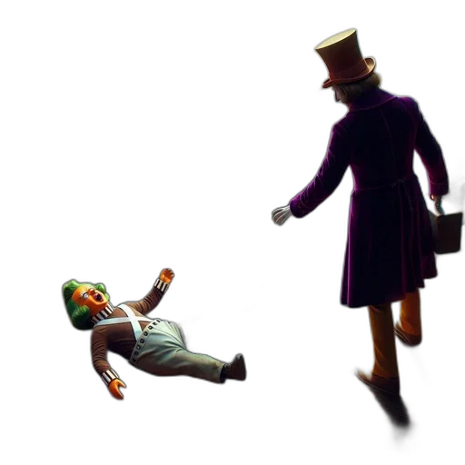 creature, hat, staff, robot transparent PNG cut-out