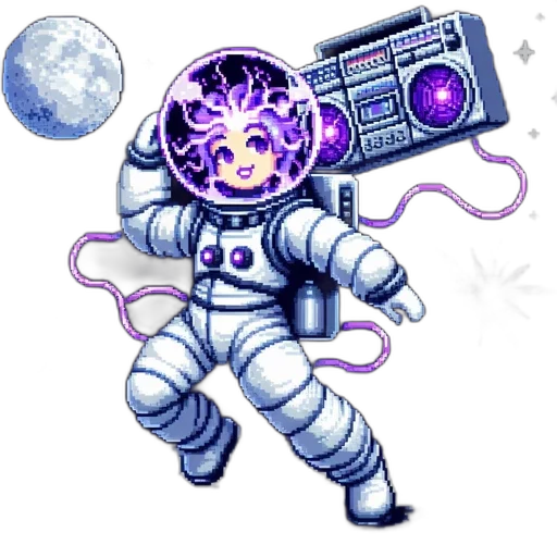 staff, robot, creature, vaporwave transparent PNG cut-out