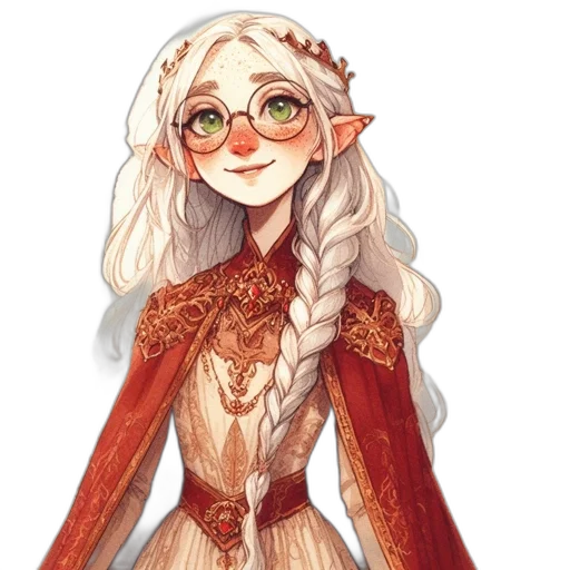dress, dragon, staff, crown transparent PNG cut-out
