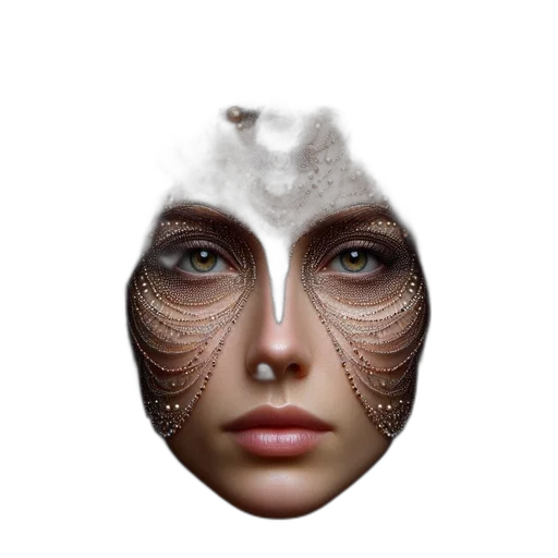 mask, face, hair, jewelry transparent PNG cut-out