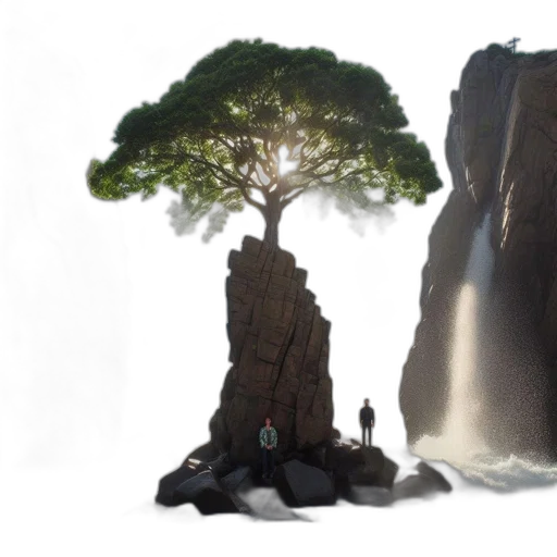 tree, concept art, 3d render, photorealistic transparent PNG cut-out