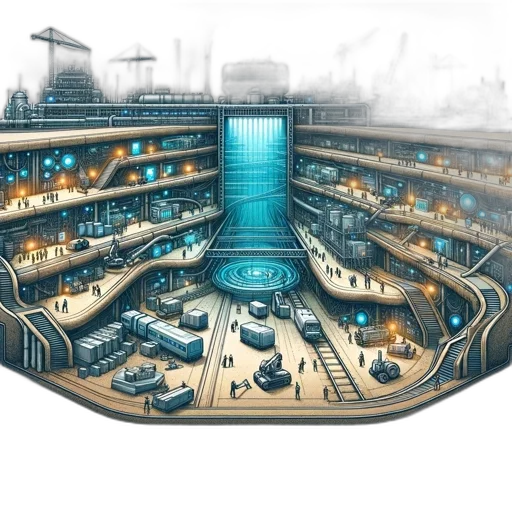 building, concept art, cyberpunk, 3d render transparent PNG cut-out