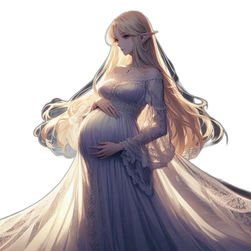 dress, crown, concept art, watercolor transparent PNG cut-out